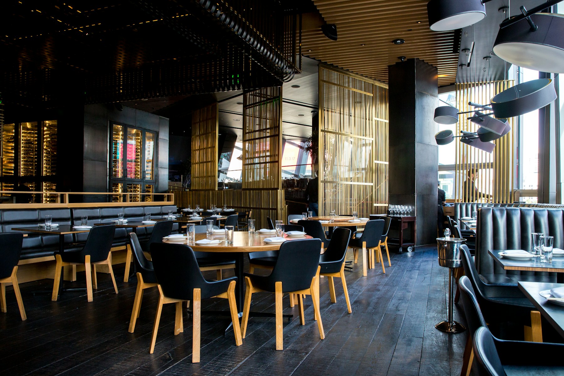 Warm contemporary dining room at Table and Thyme